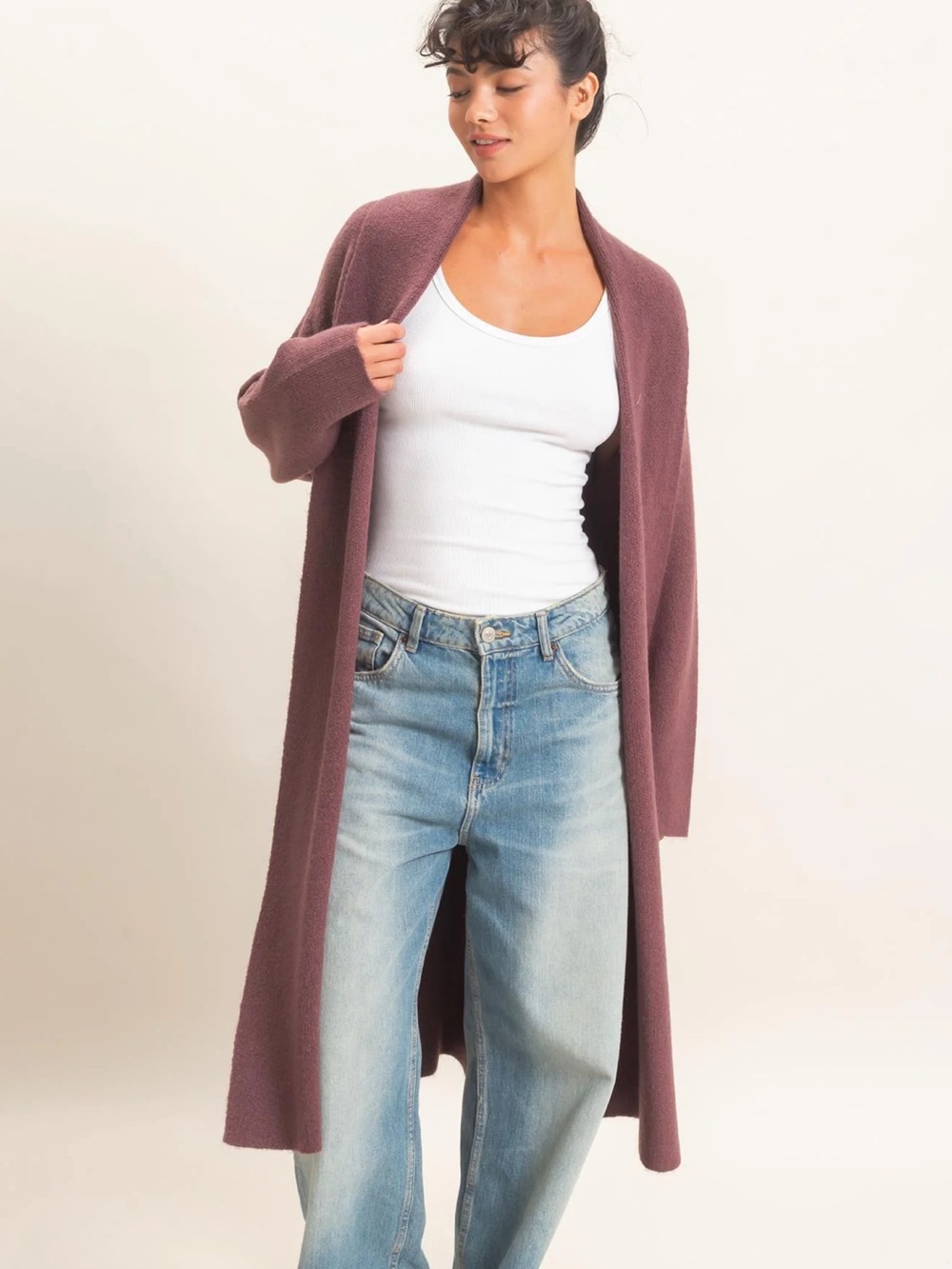 Double Zero Cocoa Long Duster Cardigan